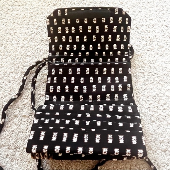 Vera Bradley Crossbody Wallet Tri-Fold Zebras Clutch Travel Vacation Black - Picture 4 of 8